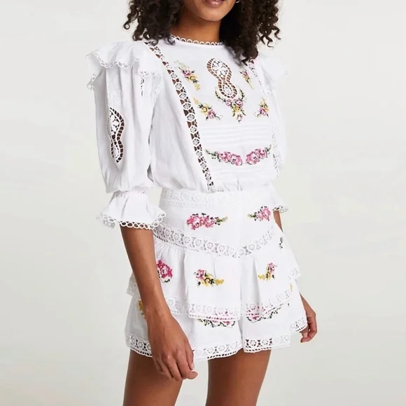 RIVER ISLAND | White Floral Embroidered Set - Picture 4 of 12